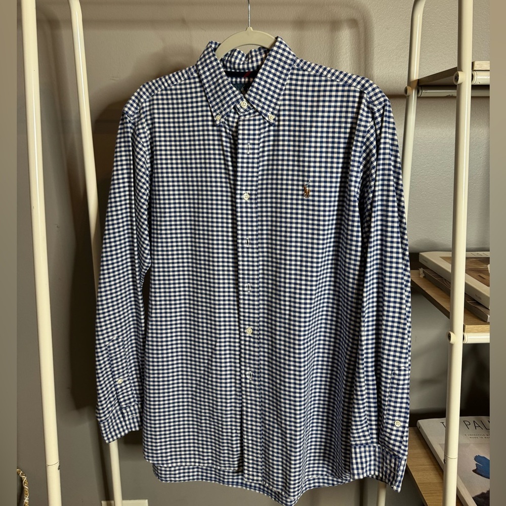Ralph Lauren Navy and White Gingham Shirt